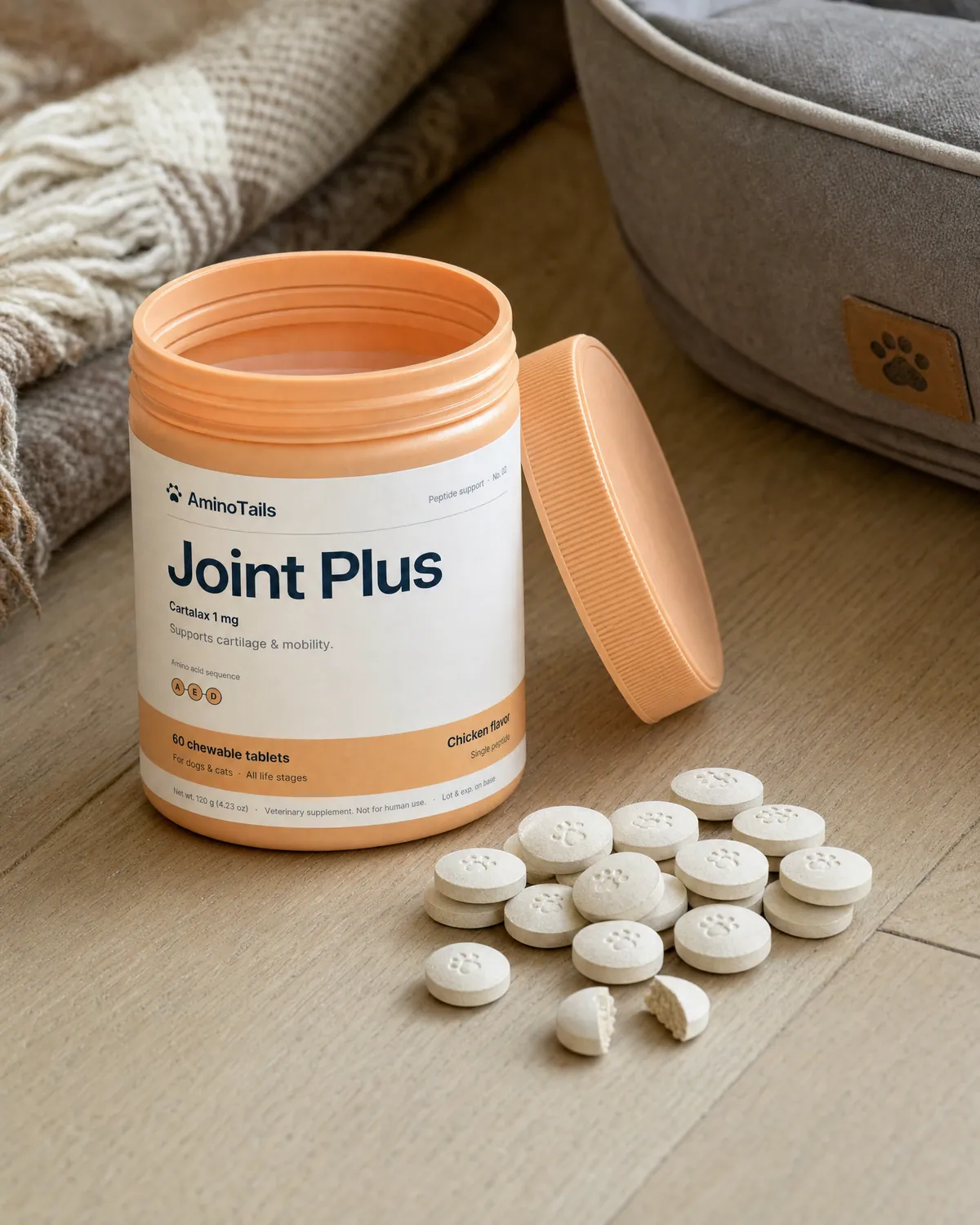 Joint Plus chews beside the open jar