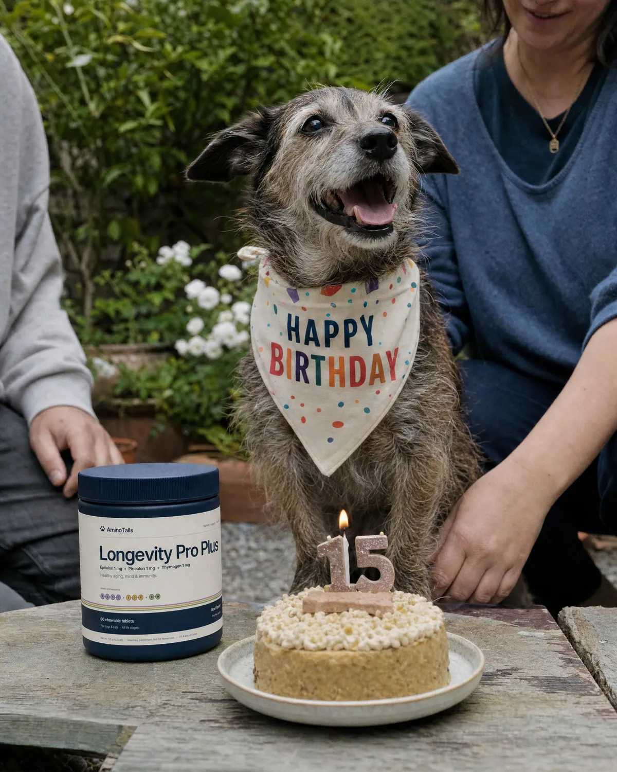 A pet with Longevity Pro Plus