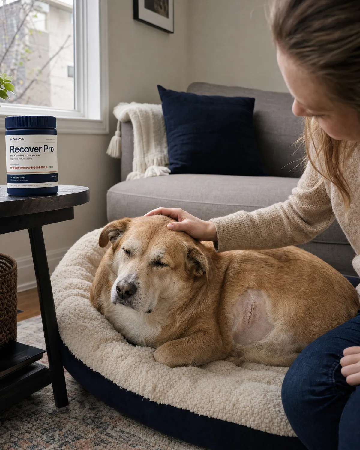 A pet with Recover Pro